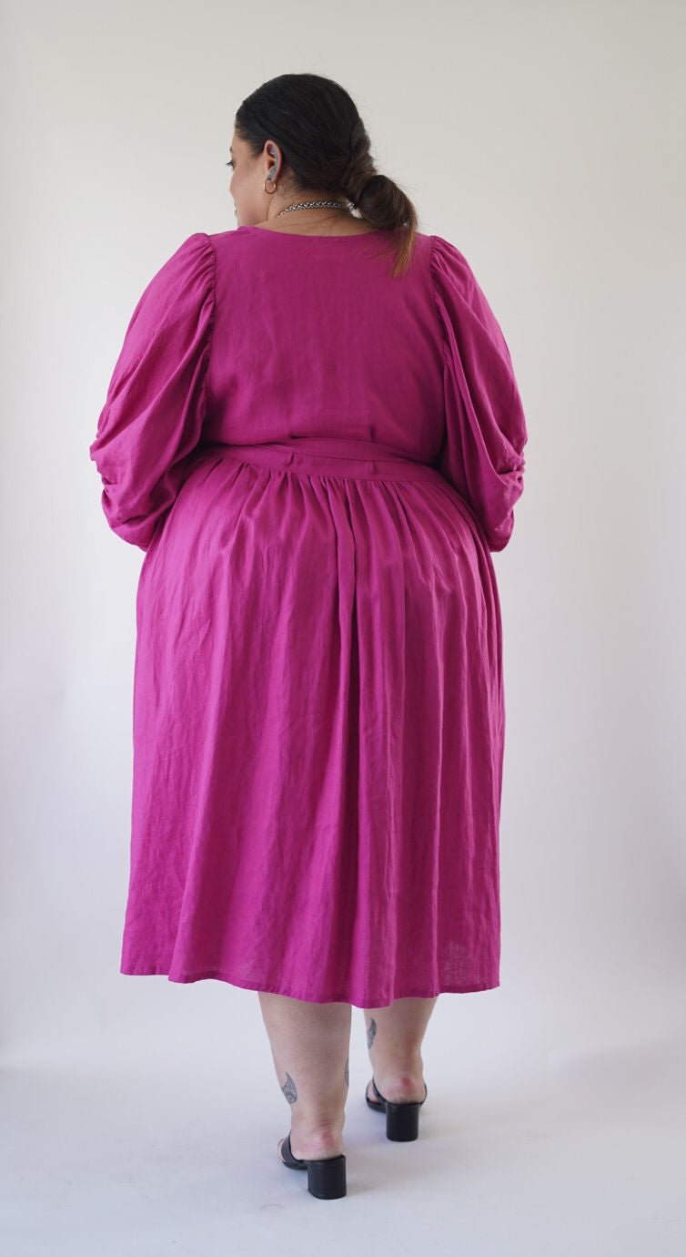 Sloan Willow Midi Dress - Magenta - Love & Lend