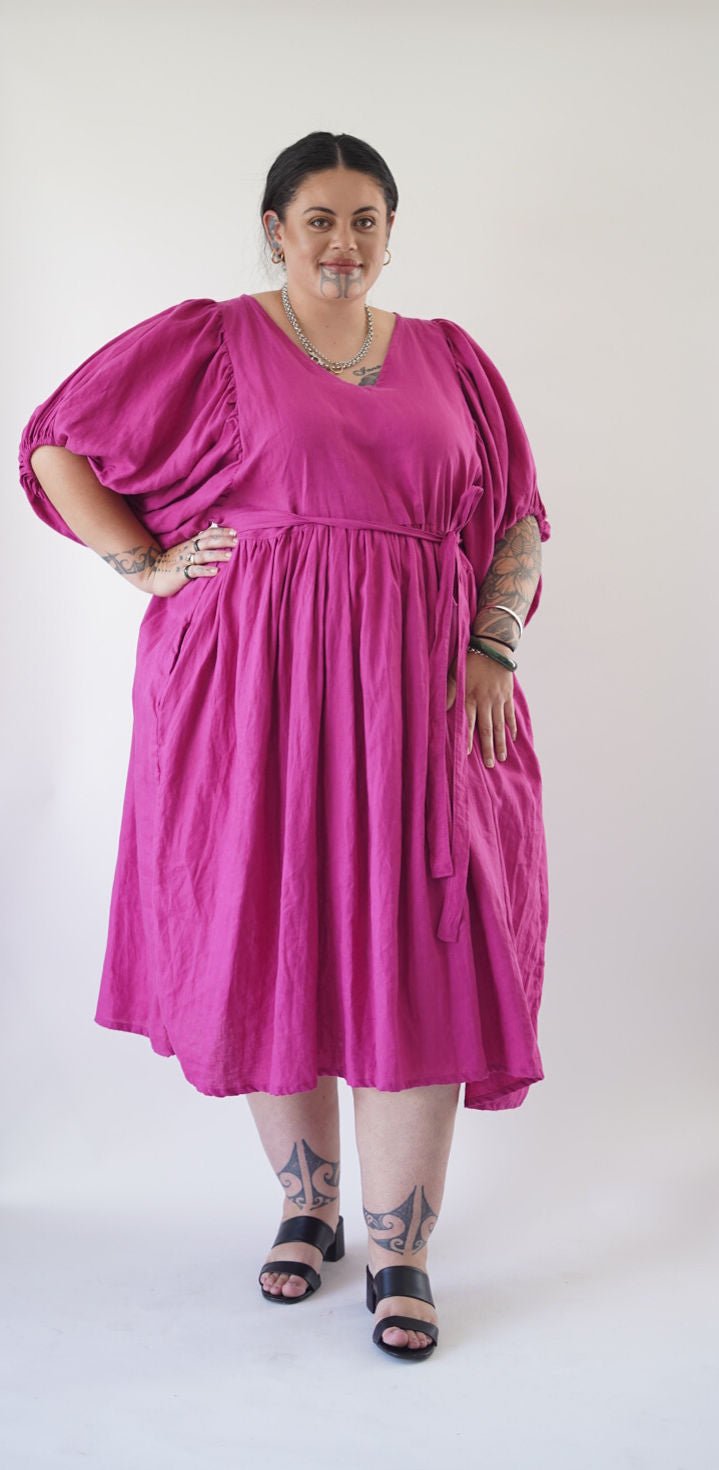 Sloan Willow Midi Dress - Magenta - Love & Lend