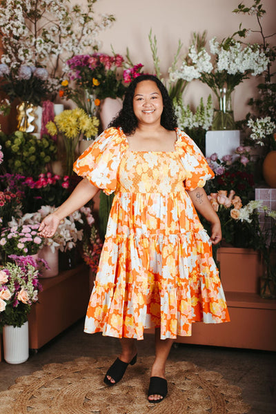 Bohemian Traders Balloon Sleeve Midi Dress Love Lend